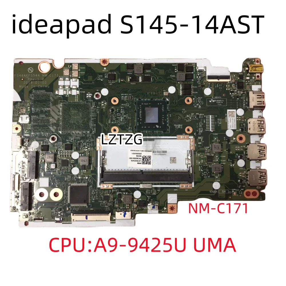 

NM-C171 For Lenovo ideapad S145-14AST Laptop Motherboard With CPU A9-9425U UMA FRU 5B20S41891