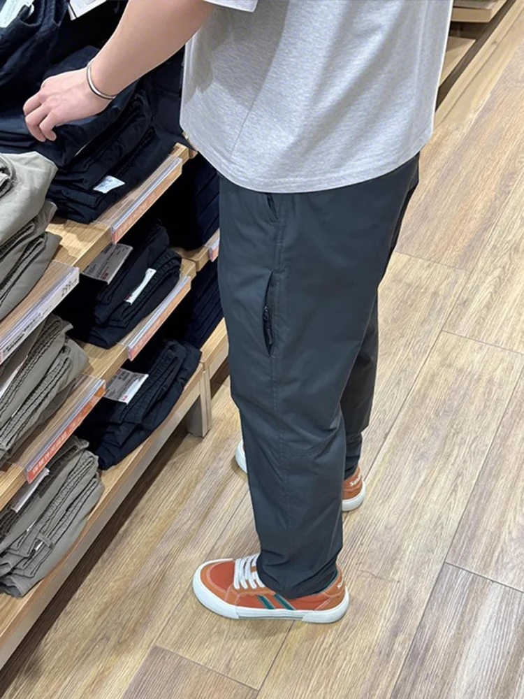 

Deep ey Thin Qui Dry Men's Summer Side Zip Straight Leg Workwear Pants Outdoor Hiking Mountain Climbing Trousers