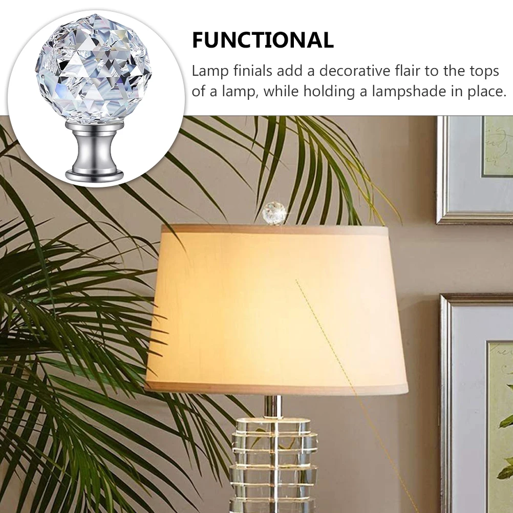 

Crystal Lampshade Knob 27mm Threaded Base Durable Reusable Lamp Finials Light Screw Caps Shade Brackets Decoration