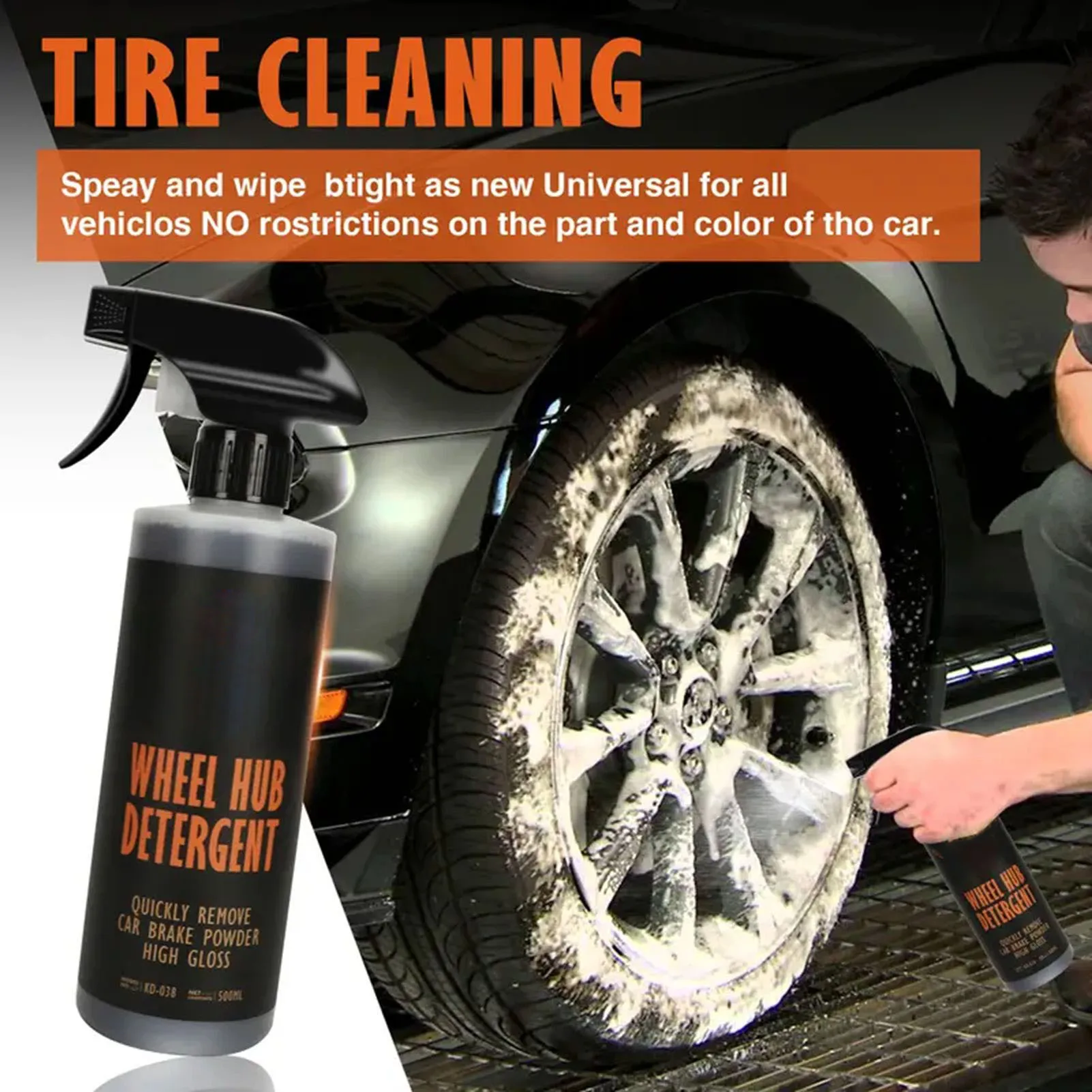 

500 мл спрей для чистки колес, блеск PH, сбалансированный, безопасный, простой в использовании, автомобильный очиститель шин, жидкий очиститель шин, жидкий очиститель колес