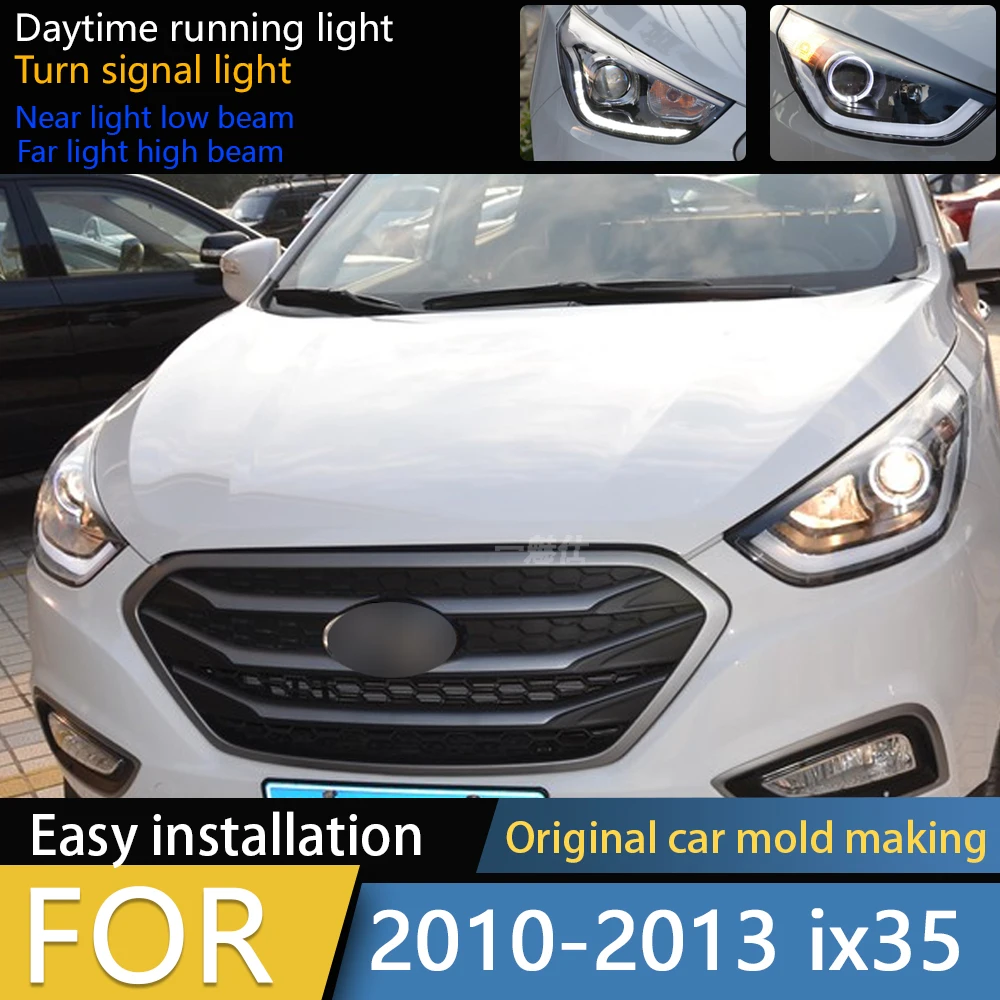 

Auto Headlights For Hyundai ix35 2010-2013 LED Car Front Lamps Assembly Upgrade Bifocal Projector Lens Tool Accessories