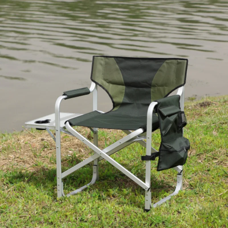 

1 Piece Padded Folding With Storage Pockets Lightweight Oversized Directors Chair For Indoor Outdoor Camping Picnics Fishing