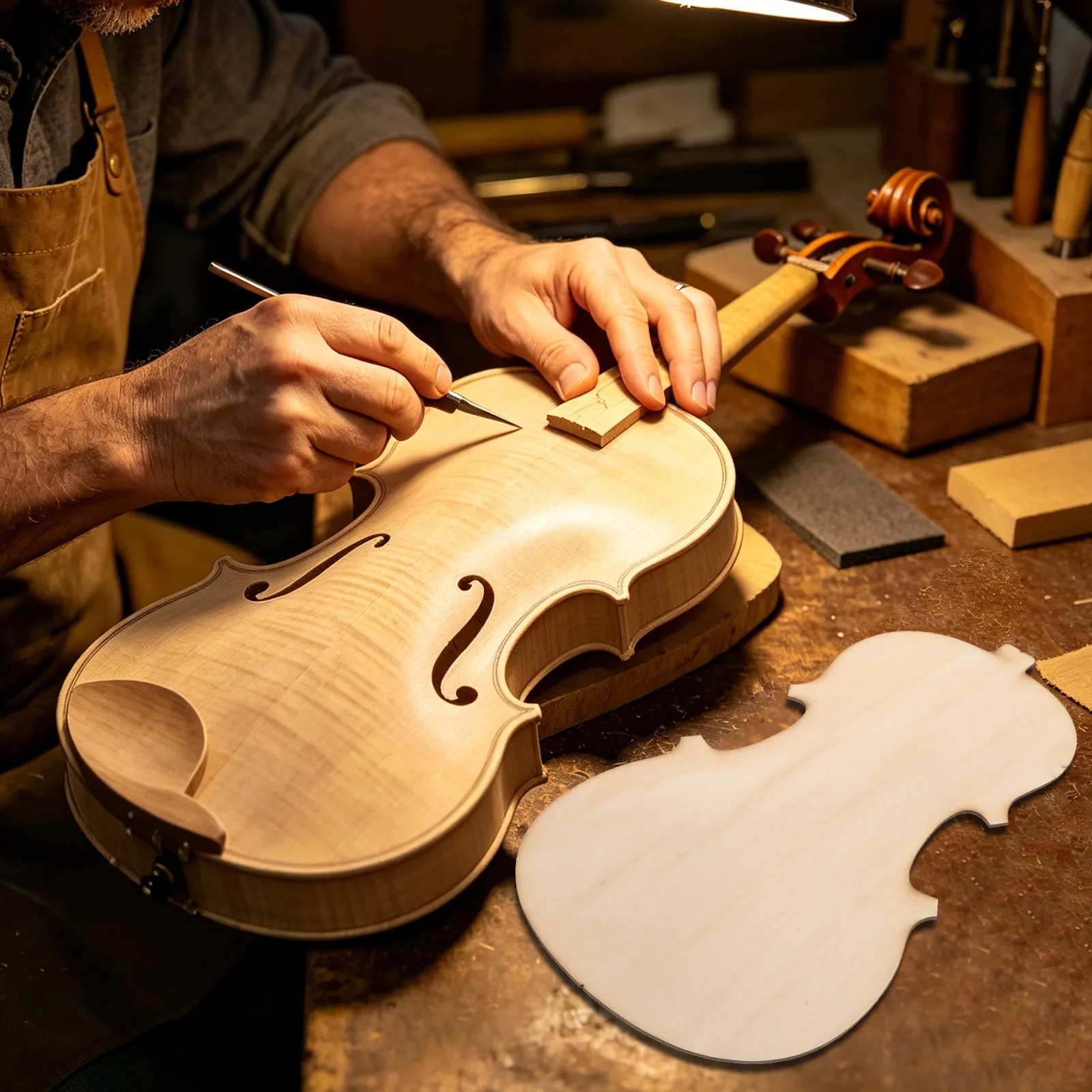 Violin Making Supply Unfinished Wood Back Plate 4 4 Full Size Wood Body Panel Instrument Repair Luthier DIY Violin Back Board
