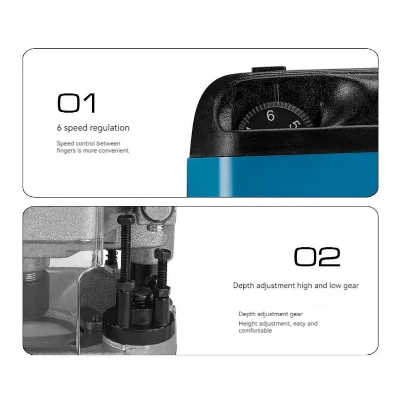 2200W 6-Gear Woodworking Electric Router Trimming Machine  Milling Carving Grooving Hand Carving