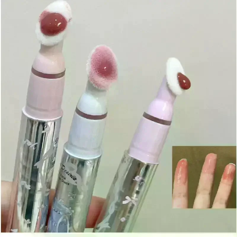 HERORANGE フラットスポンジヘッド リップグロス 保湿ミラーリップグレイズ 長持ち 防水 リッププランピングティント カップに付かないメイク