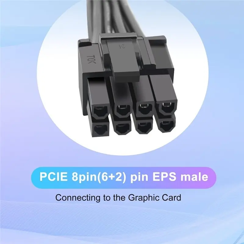 Reliable-PSU 12 Pin Male To Pcie 8 Pin (6+2) Male GPU Power Adapter Cable For Be Quiet 12Pin To Pcie 8Pin Power Cable,PSU 12