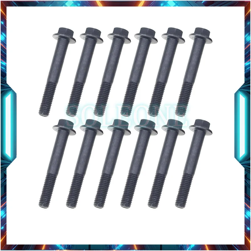 12PCS Exhaust Pipe Bolt Fit For Dodge Cummins Ram 2500 3500 4500 5500 Engine 5.9L 6.7L 3944593 C3944593 3901448