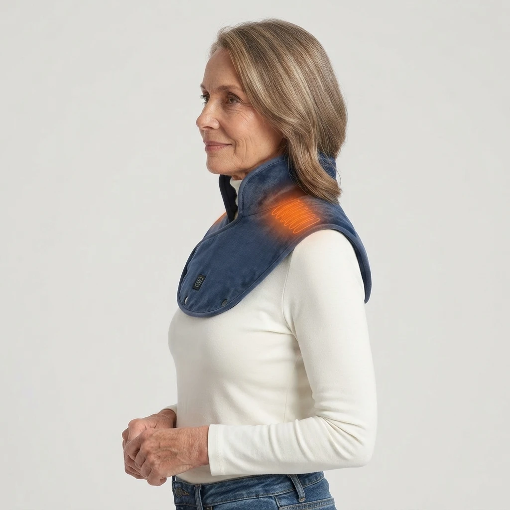 3 Zones Heated Neck Shoulder Pad, USB Washable Thermal Shawl Wrap Constant Temperature Warmer for Winter Cold Weather