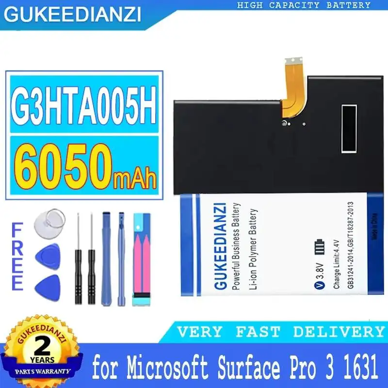 

Tablet Battery G3HTA005H G3HTA009H 6050mAh For Microsoft Surface Pro 3 1631 1577-9700 MS011301-PLP22T02