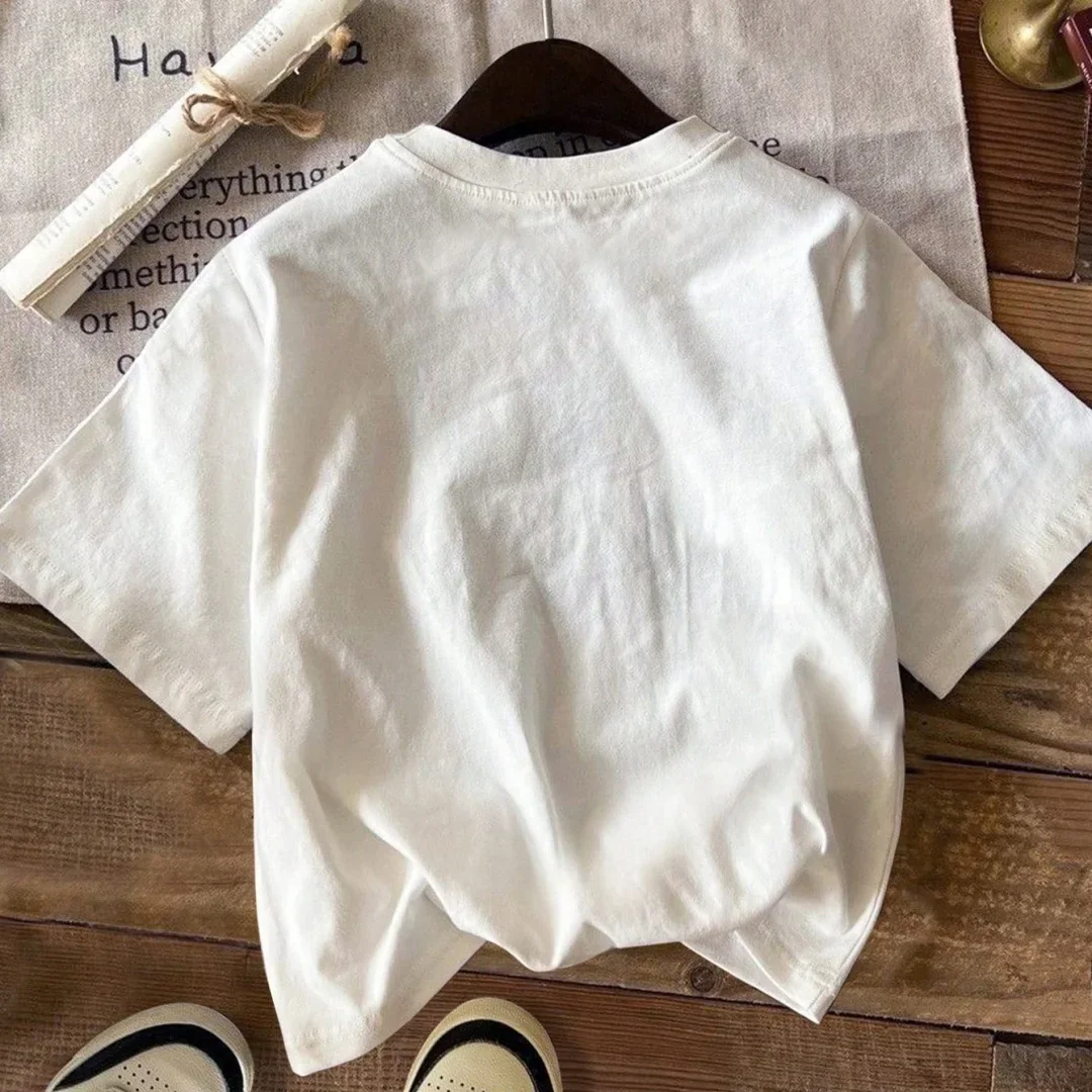 عادية بسيطة الكرتون الحياة البحرية تي شيرت مطبوع عادية تنوعا قصيرة الأكمام المرأة الجولة الرقبة تي شيرت Y2k ملابس النساء #5