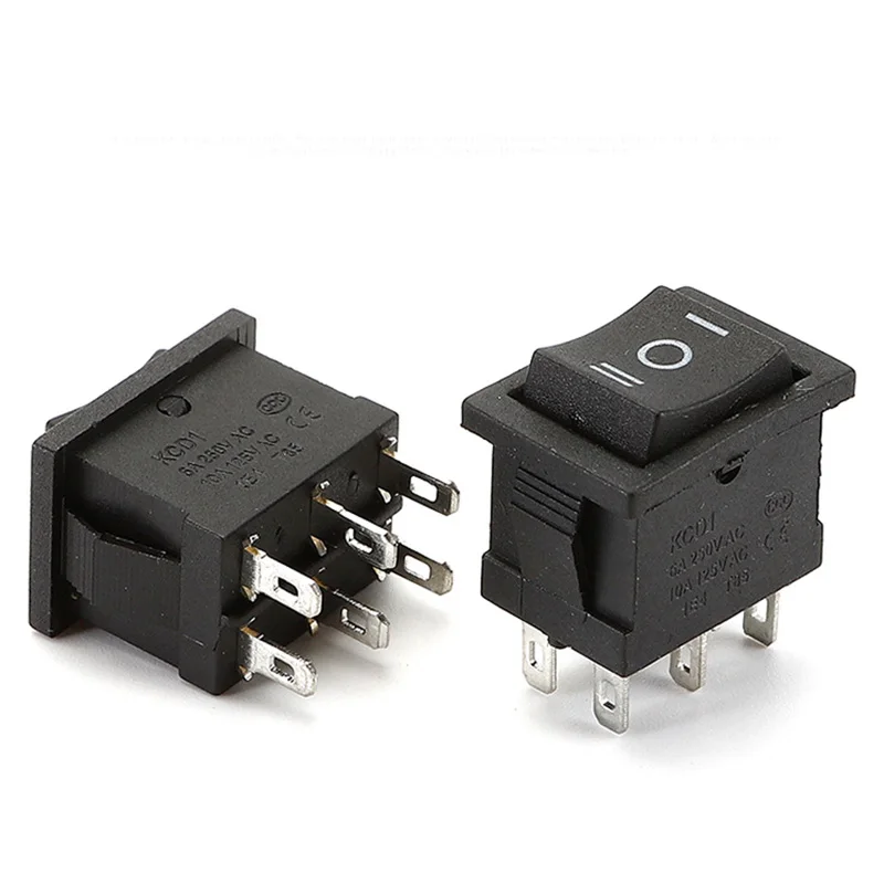 KCD1 Black Rocker Switch Power Switch ON-OFF ON-OFF-ON 2 Position /3 Position 6 Pin No lights 21*15MM