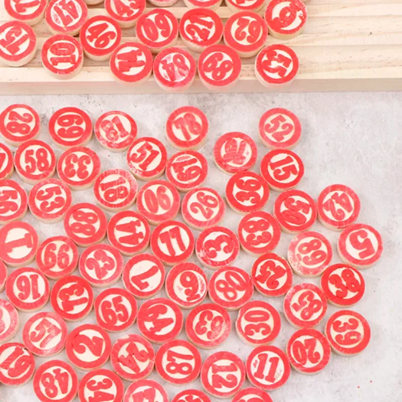 For Exciting Bingo Lotto Numbers Game - Ideal Gaming Gift For Friends And Family 90pcs Deluxe Wooden Replacement Plates
