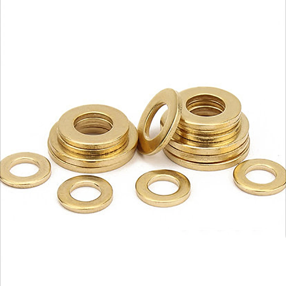 100Pcs/lot M2.5 M3 M4 M5 M6 DIN125 Solid H59 Brass Gasket Shim Copper Metal Meson Pad High Quality Spacer