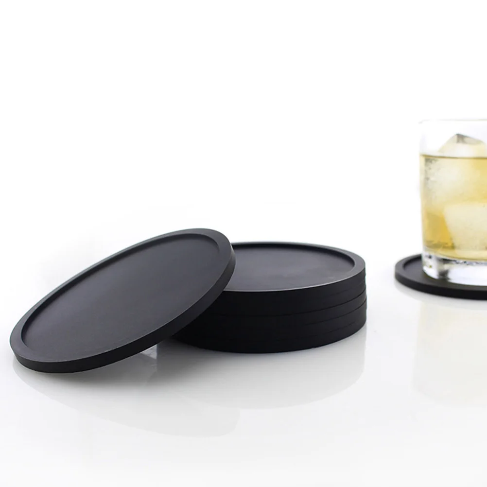 

5pcs Silicone Cup Set Thickened Heat Resistant Coaster For Kitchen Table Mat Insulation Placemat Household Round Cartnoon Mat