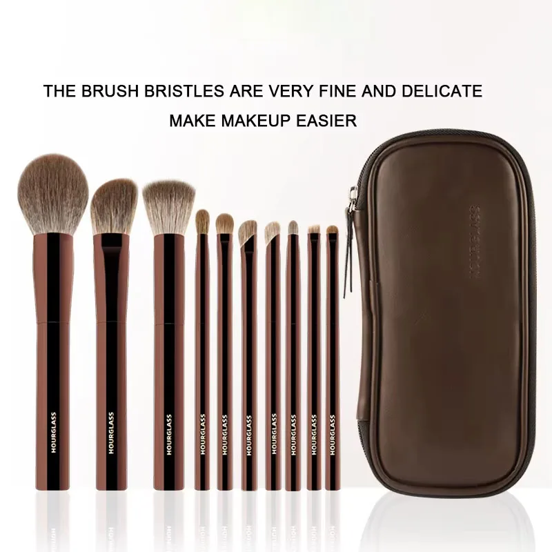 10 Piece Makeup Brush Set Soft Convenient Eyeshadow Concealer Grooming Brushes Face Makeup Brushes Artificial Fiber Makeup Tool