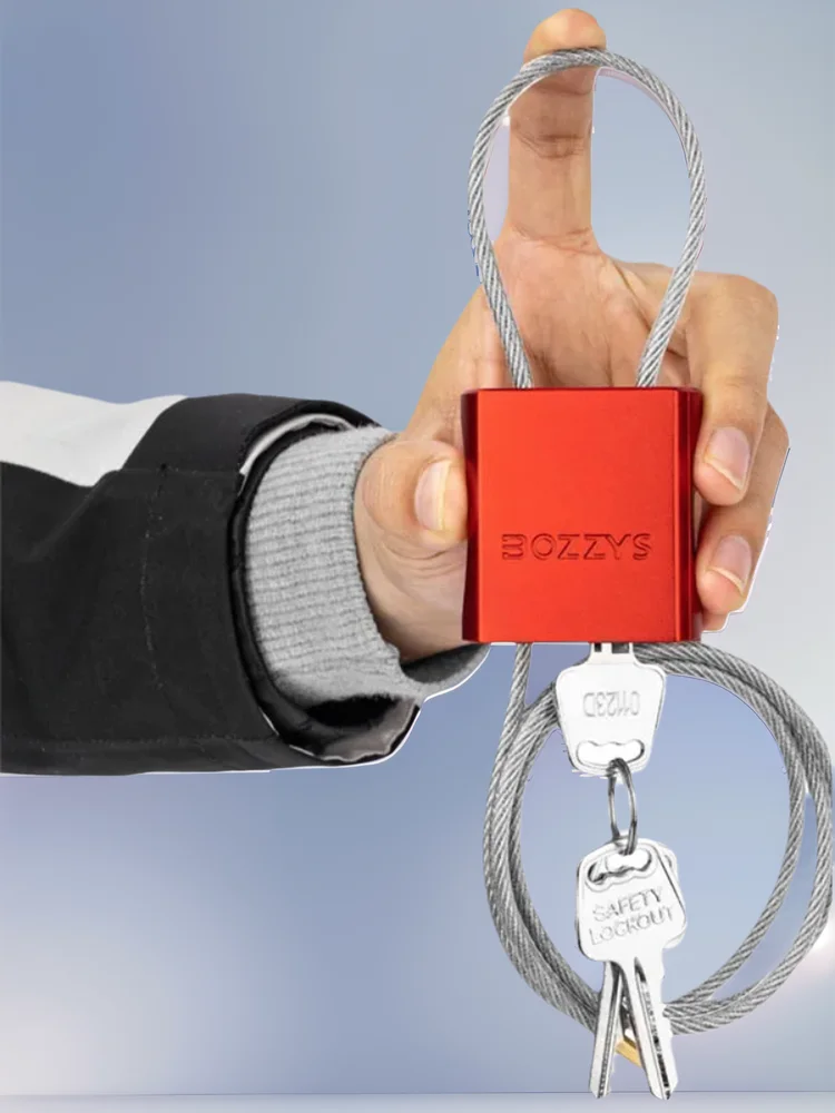 AliExpress BOZZYS Adjustable Stainless Steel Cable Lock Padlock Red Retractable Aluminum Lockout for Gym Locker Bicycle Bike Gate Toolbox