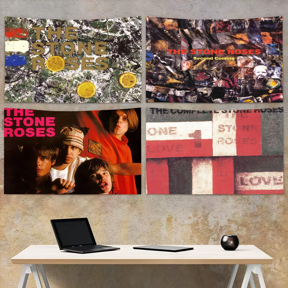 Rock Band T-The Stone R-Roses-ES flag Decoration Art Picnic Party Home Hanging Camping Outdoor Party Banner