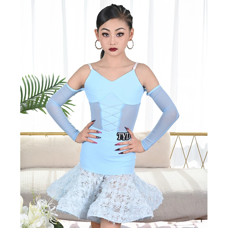 kids-latin-dance-costume-girls-performance-dress-light-blue-sets-suspender-tops-fishbone-skirt-latin-dnace-practice-wear-nv22351