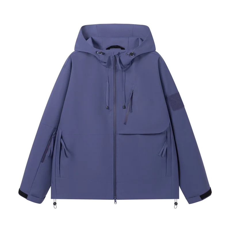 GIOIOGIOIOMen's Windbreaker，Spring and Autumn New Solid Color Hooded Waterproof Wear-Resistant Wrinkle-Resistant Men's Jacket