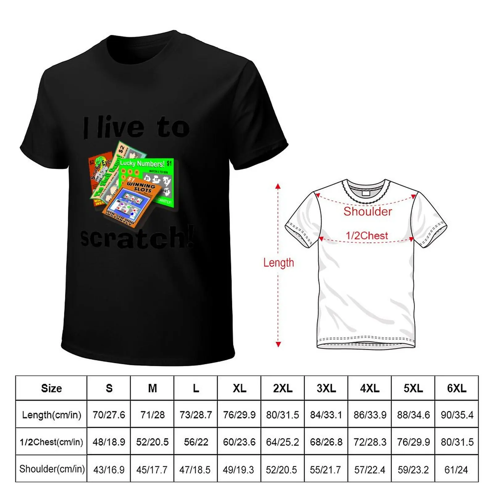 Lucky Lottery Scratch Off T-Shirt man t shirts cotton T-Shirt