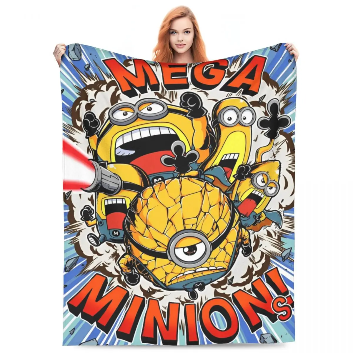 MINISO Mega Minions Soft Warm Blankets Child Picnic Bedding Throws Flannel Bedspread For Living Room Halloween Sofa Bed Cover