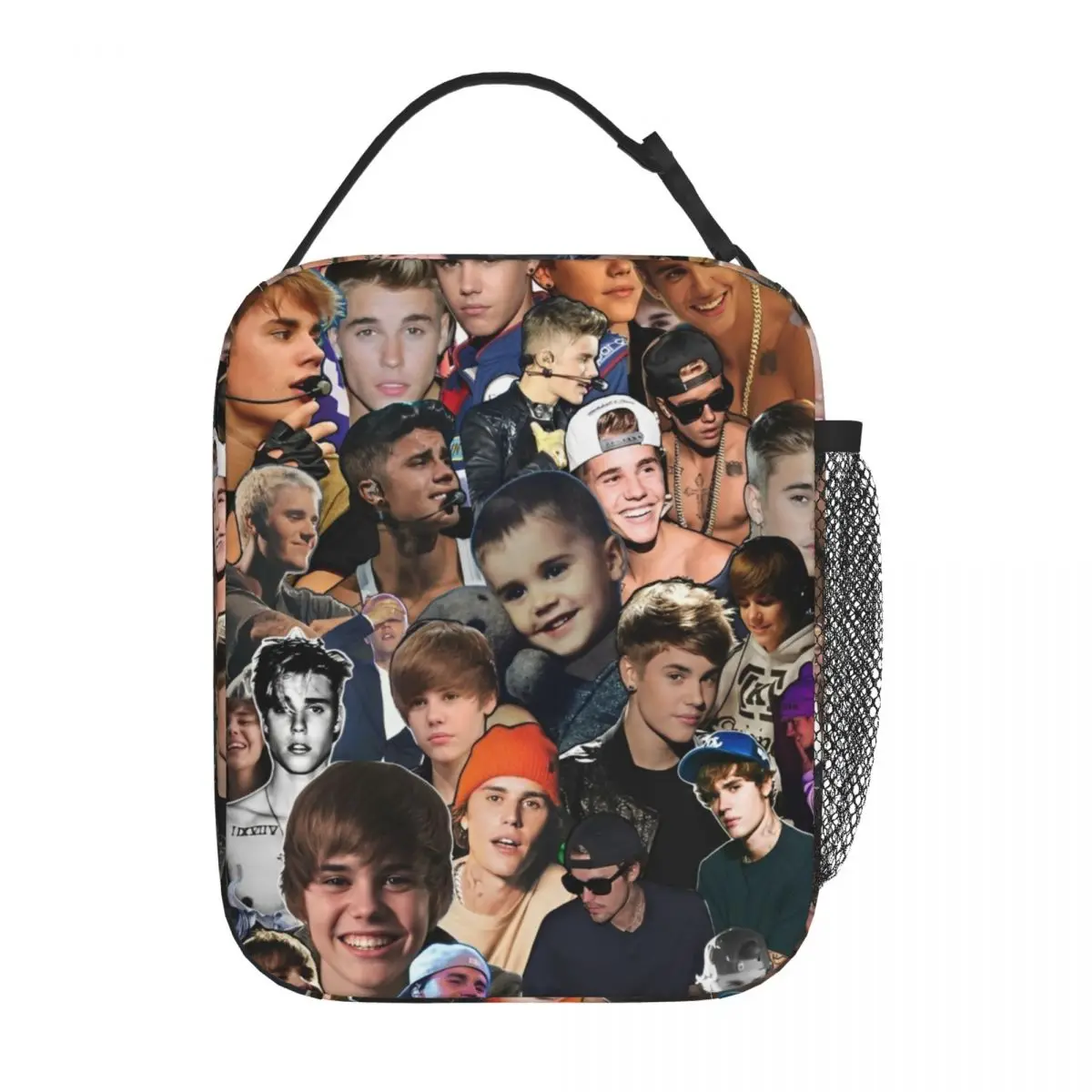 Justin Bieber Insulated Lunch Bags Cooler Bag  Lunch Container Hiphop Singer Portable Tote Lunch Box Food Storage Bags