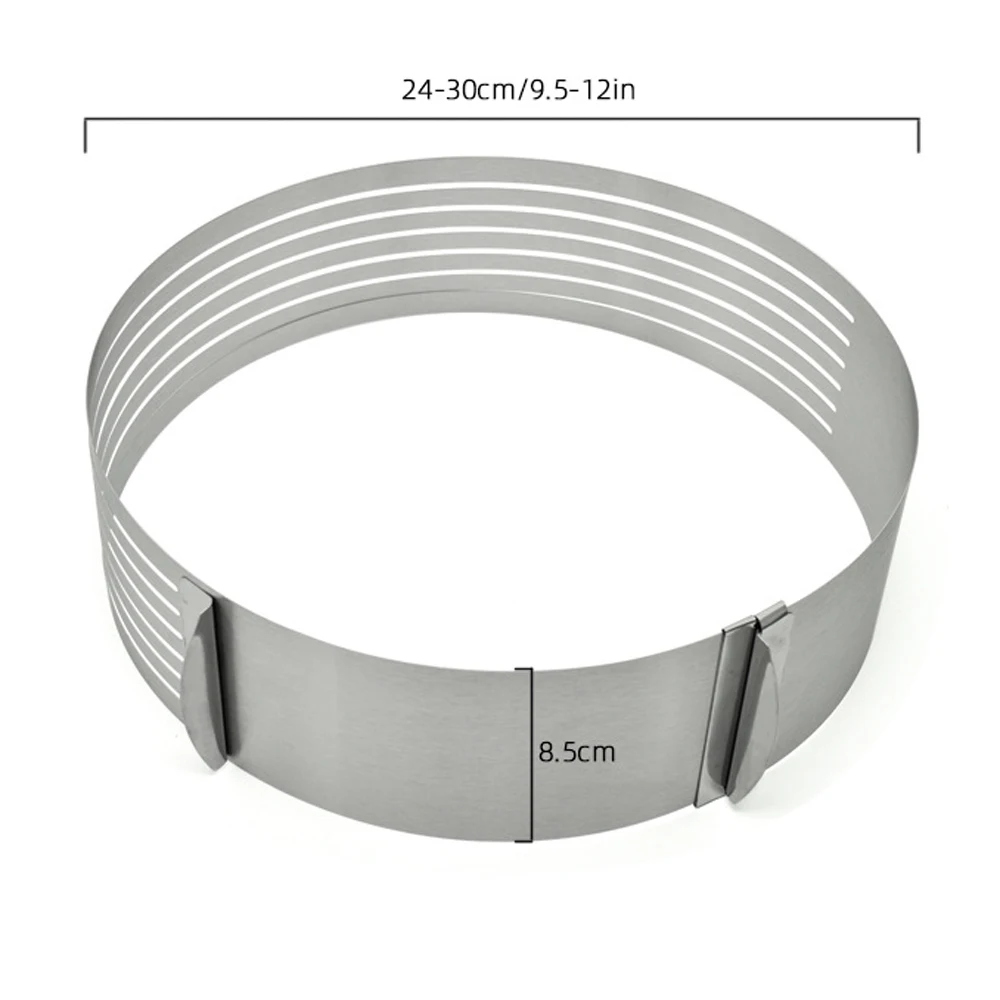 20CM 30CM Adjustable Round Bread Cake Cutter Slicer Stainless Steel Cake Cutter 7 Layers Slicer Mousse Ring Mould Baking Gadgets