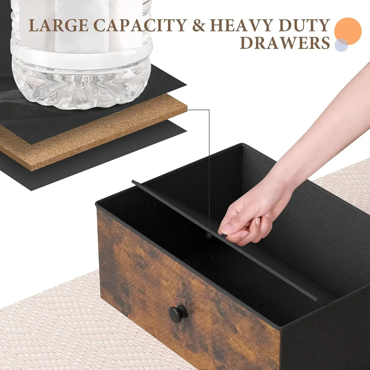 Cômoda EnHomee, cômoda de 12 gavetas para armários de tecido de quarto e cômodas para quarto, sala de estar