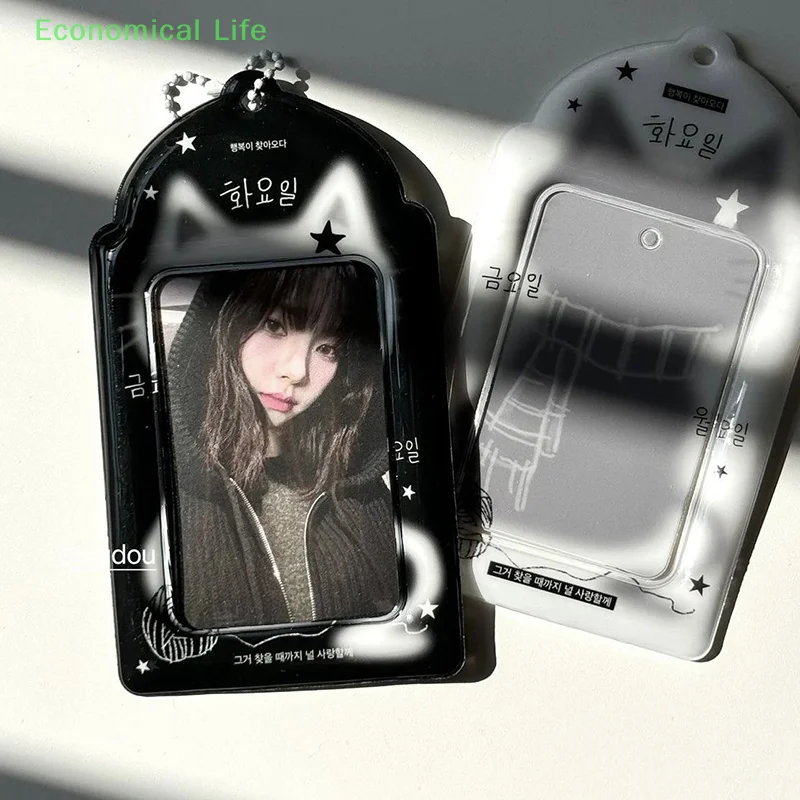 Kawaii Cartoon Cat Photocard Holder Photo Card Holder Pendant Simple Multifunctional Photocard Holder Card Protective Cover