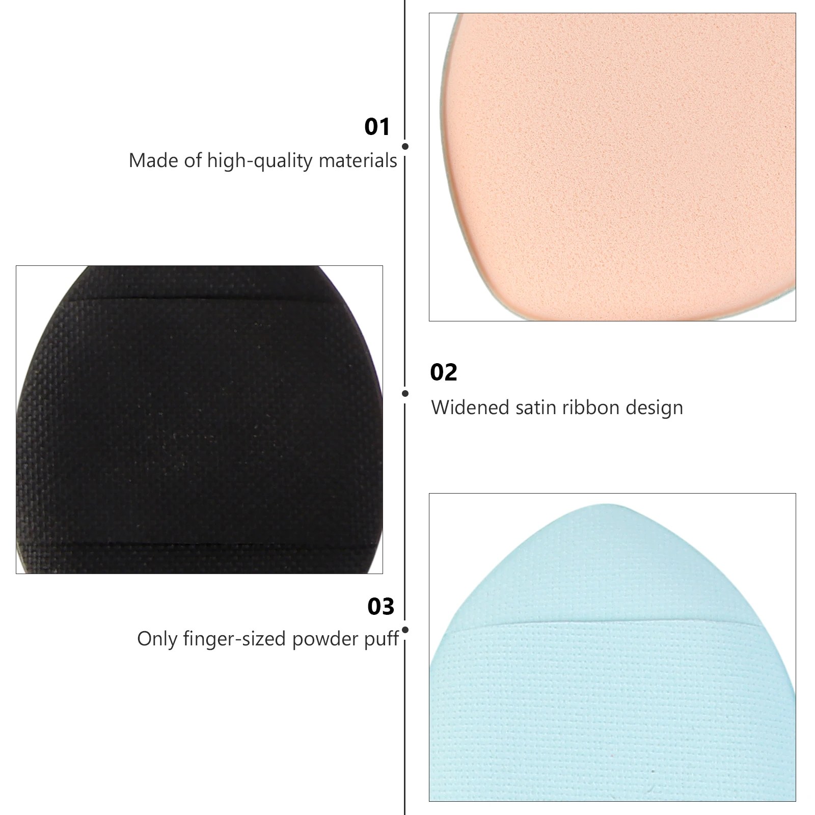 

6pcs Finger Size Mini Powder Face Cushion Makeup Tool Washable For Cream Blush Foundation Loose Eye Shadow