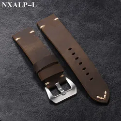 Handmade First Layer Cowhide Watch Strap for Panerai PAM111 441 Band 22mm 24mm 26mm Vintage Leather Straps Soft Men's Bracelet