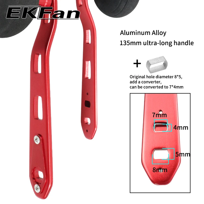Manivela EKFan 135 mm – Mango aluminio carrete DAI/SHI con pomo EVA - imagen 3