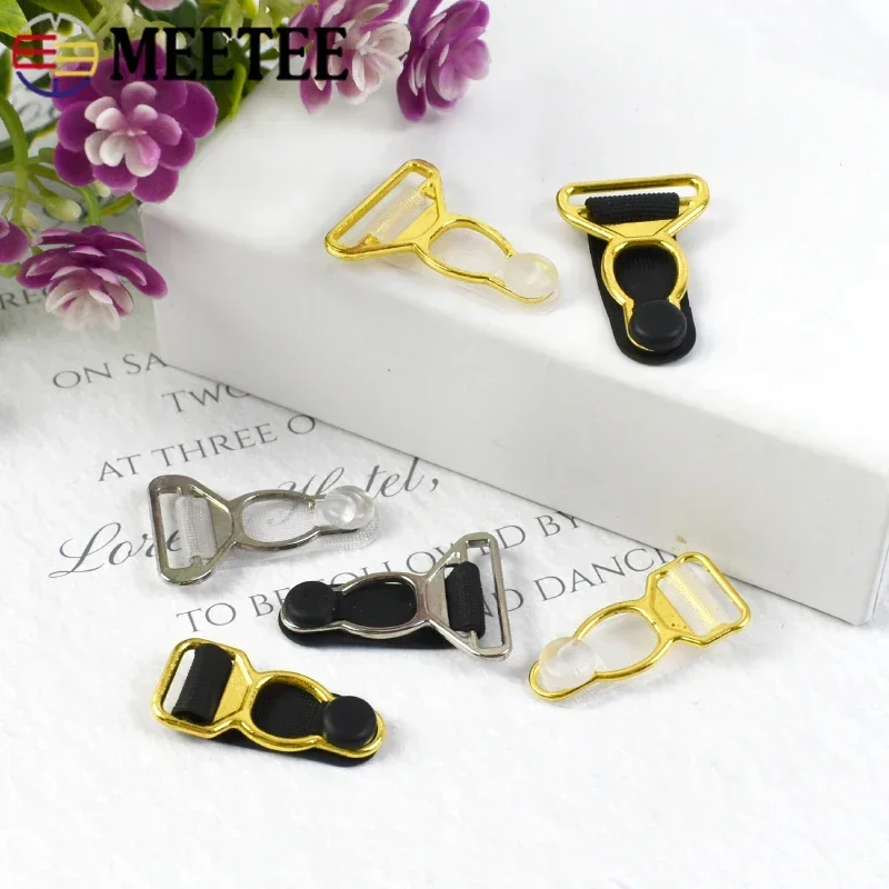 10-30Pcs 10-18mm Metal Strap Buckle For Bra Clip Clasp Garter Stocking Underware Adjuster Hooks DIY Garment Hardware Accessories