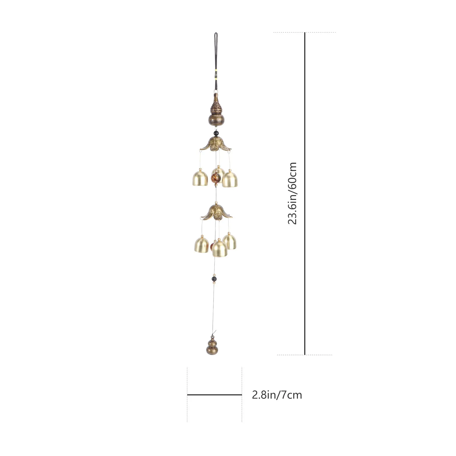 1Pcs Copper Wind Chime Metal Wind Bell Decor for Garden Patio Backyard Living Room Bedroom Outdoor Indoor Relaxing Melodious
