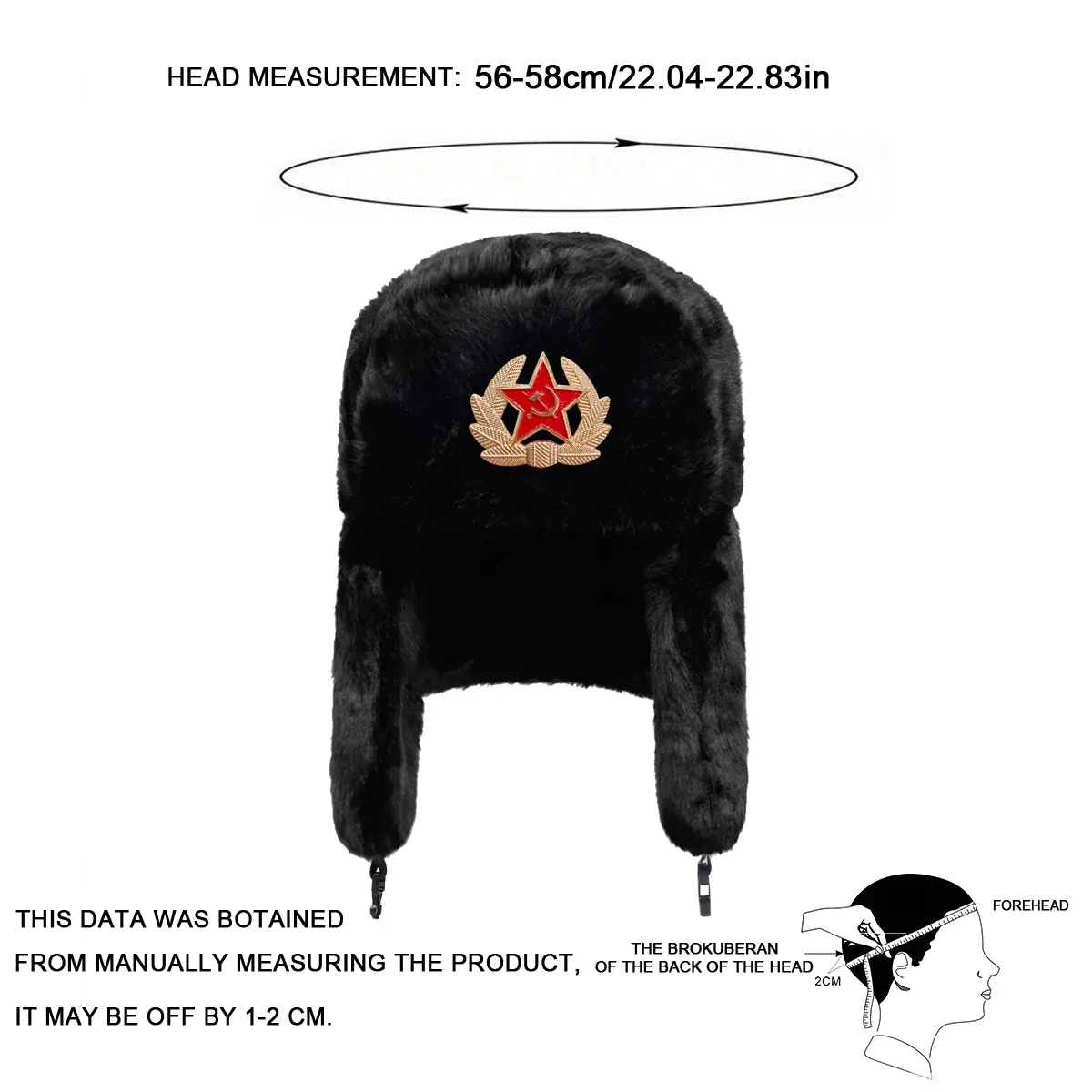 Cappello Lei Feng unisex con etichetta a stella a cinque punte Cappello invernale con paraorecchie Mantieni caldo Cappello da sci Cappello bomber per attività di equitazione all'aperto sulla neve