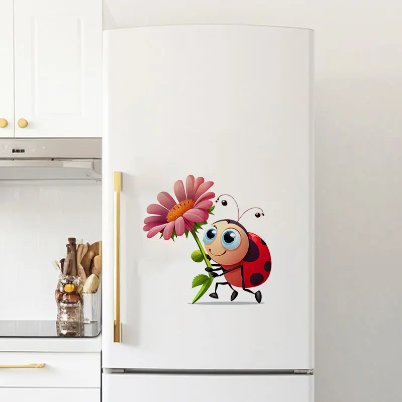 Lustige Marienkäfer Muster Aufkleber Wand Aufkleber Badezimmer Wc Dekor Aufkleber Wohnzimmer Schrank Hause Dekoration M803 – Detail 4