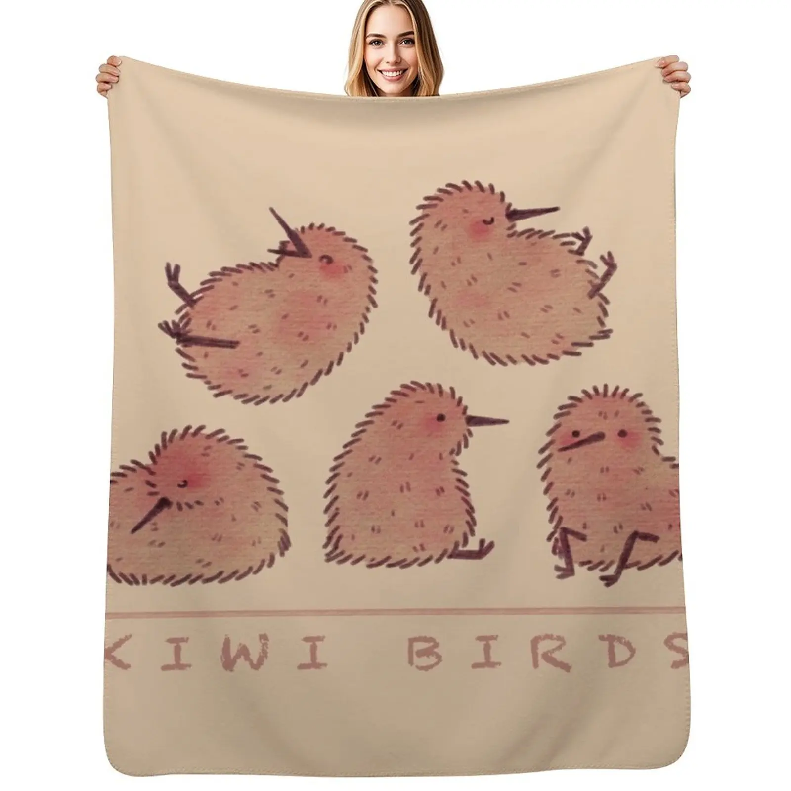 

Cute Kiwi Birds 2 Throw Blanket Elegant Warm Throw Blanket for Hotel Home