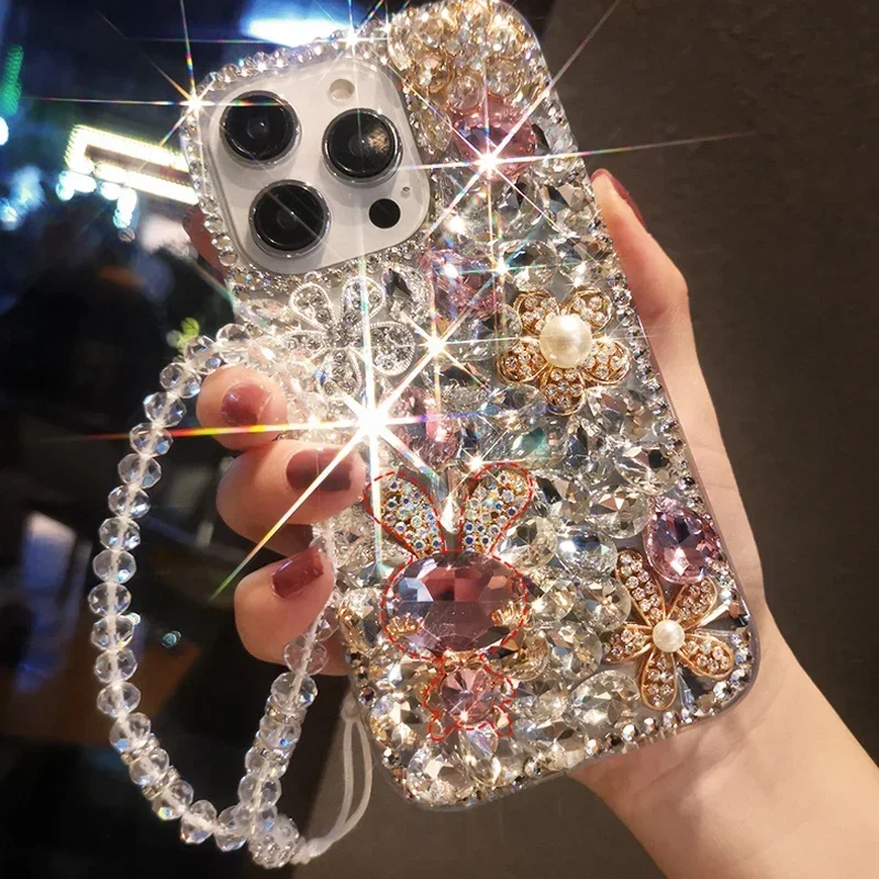 For Xiaomi Redmi 12 13 Note13Pro Note10S Note11 12Pro Bling Case Girls Women Luxury Sparkle Glitter Diamond Crystal Rhinestone