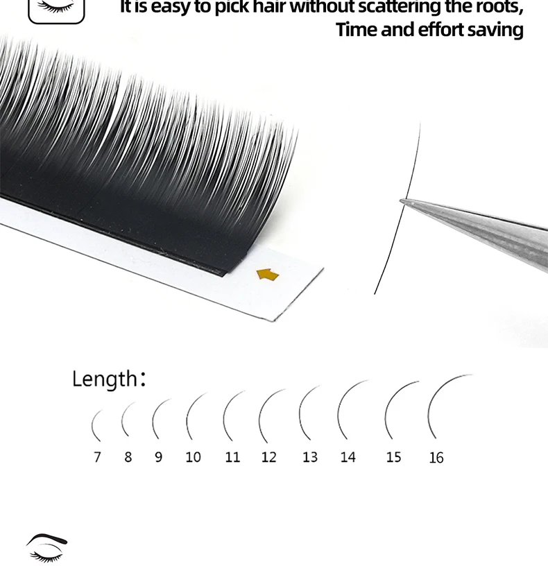 LAIYANUO Ellipse Flat Lashes Soft Split Tips Individual Eyelash Extension Natural Faux Mink B C CC D DD Curl 0.05-0.15mm 7-16mm