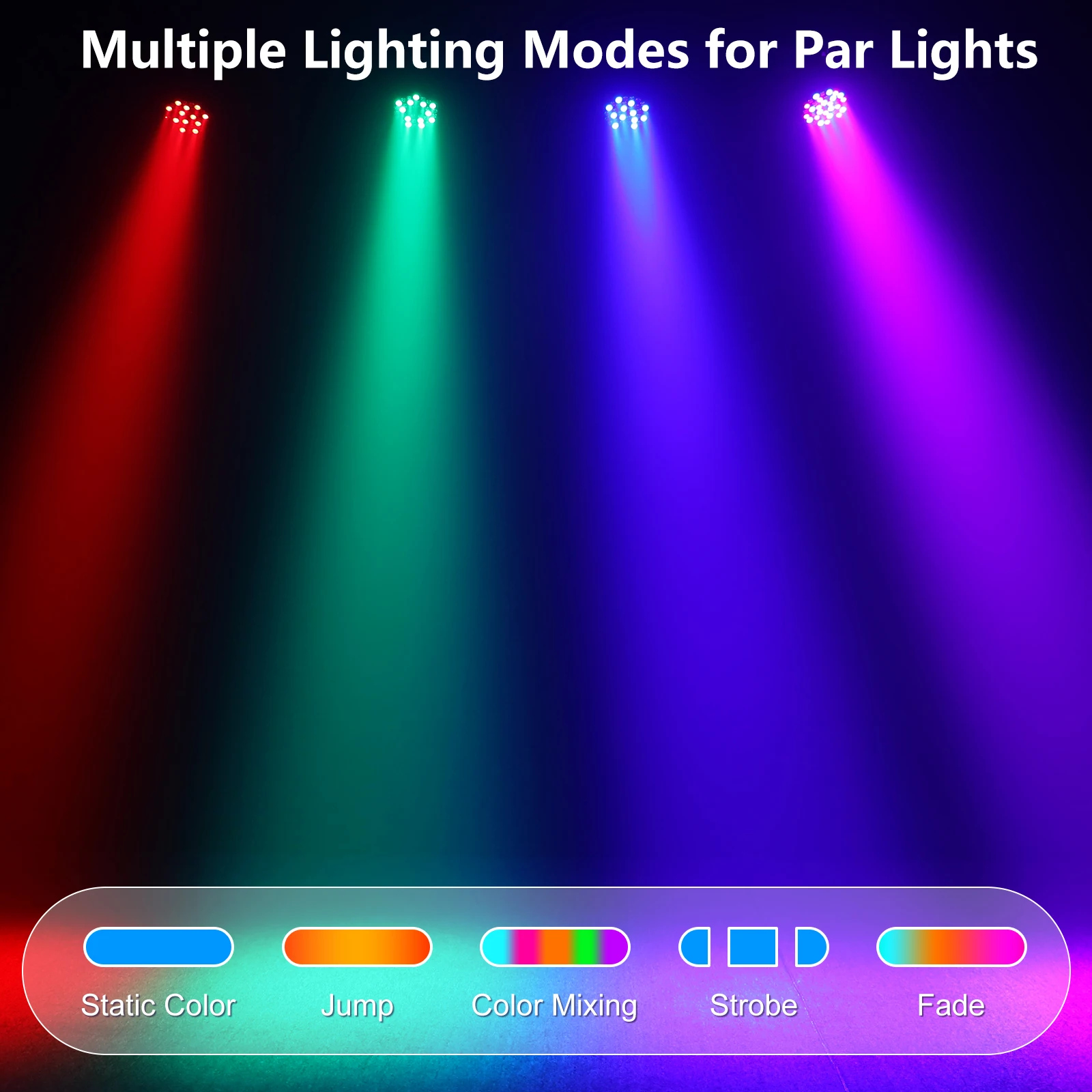 36 LED RGB Par Light with Remote Control for Party KTV Disco Stage Lighting DMX512 Lamp for DJ Booth Home Theater Wedding view 5