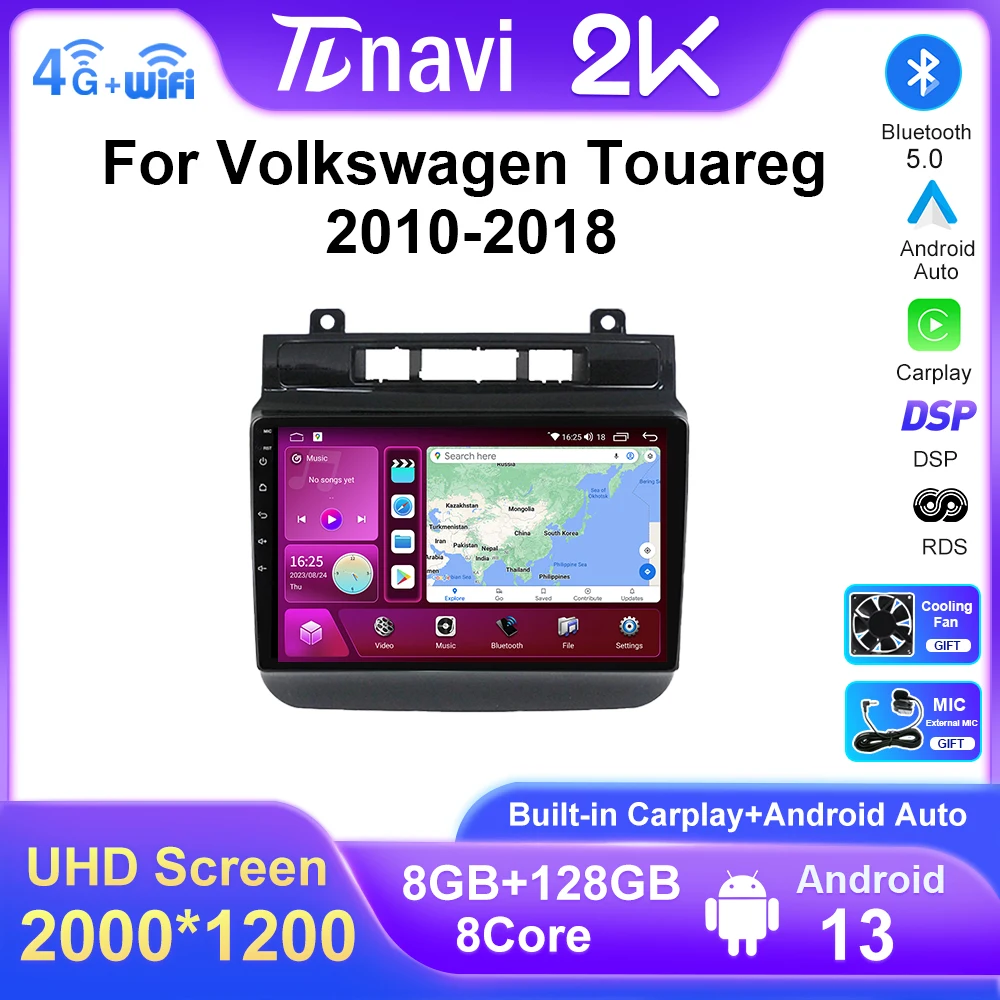 T7plus For Volkswagen Touareg FL NF 2010 - 2018 2K Screen Android Car Radio Multimedia Player Navigation GPS Stereo Carplay