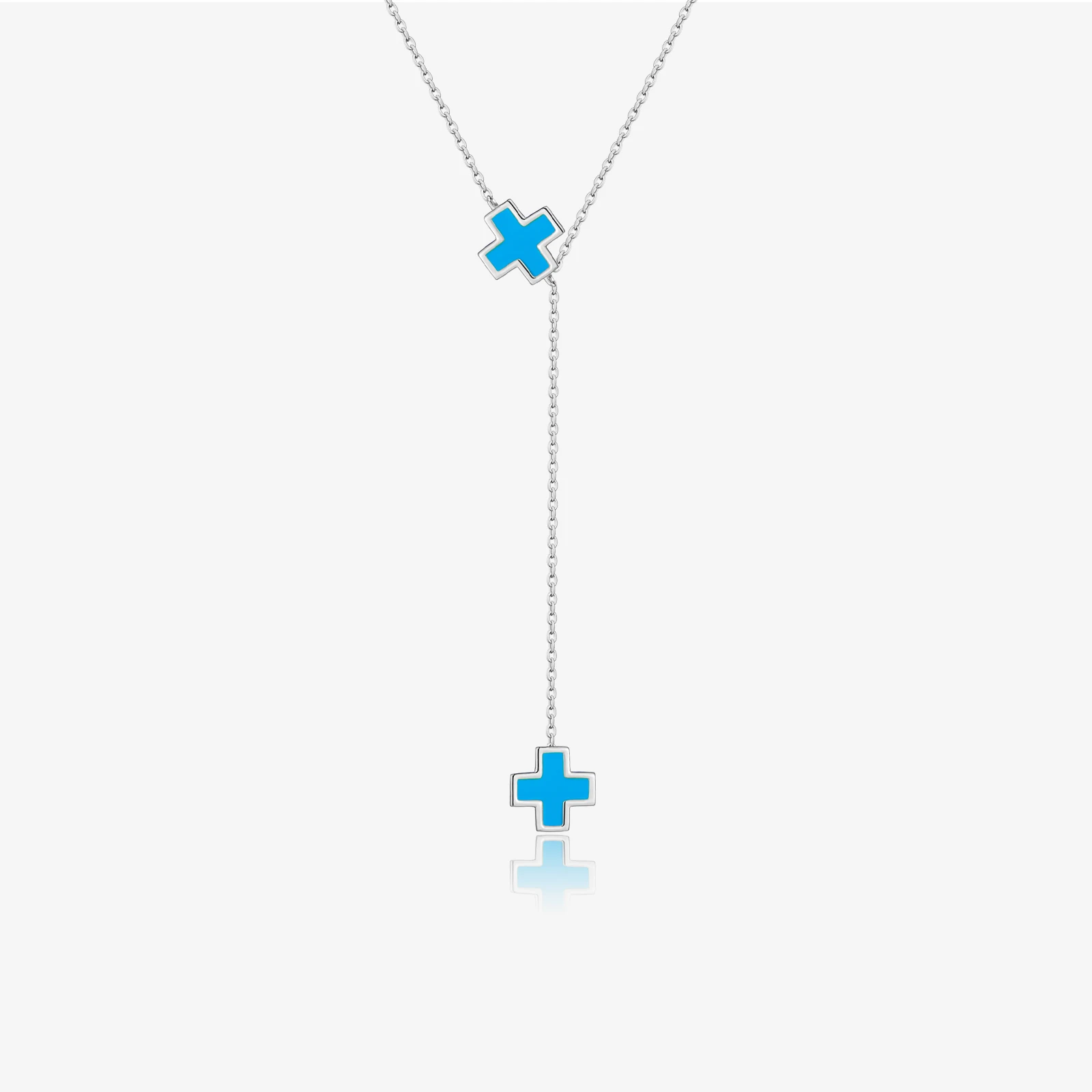 VEWANT Women 925 Sterling Silver Cross Pendant Enamel Long Chain Y-Shaped Necklace 2024 Trendy Fine Birthday Gift Party Jewelry