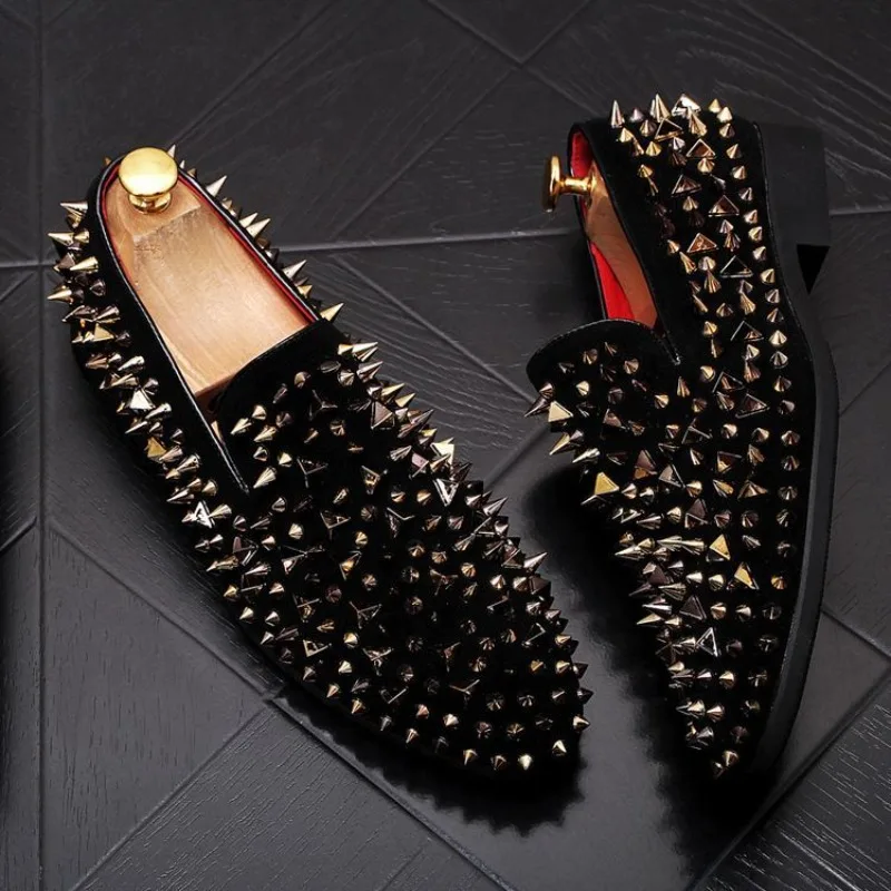 

2026 New Men's Low-cut Leisure Loafers, High-quality Men's Increased Metal Rivets, Casual Leather Shoes and Men's Shoes