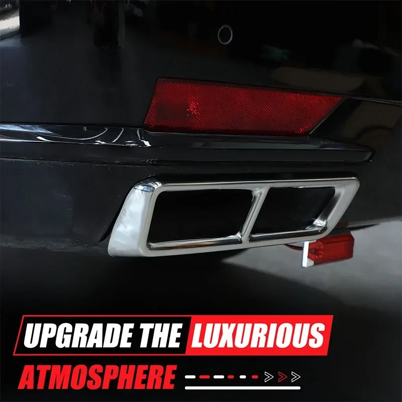 

For Cadillac Escalade 2021-2024 Stainless Steel Black Car Exhaust Pipe Tail Throat Protective Cover Car Accessories