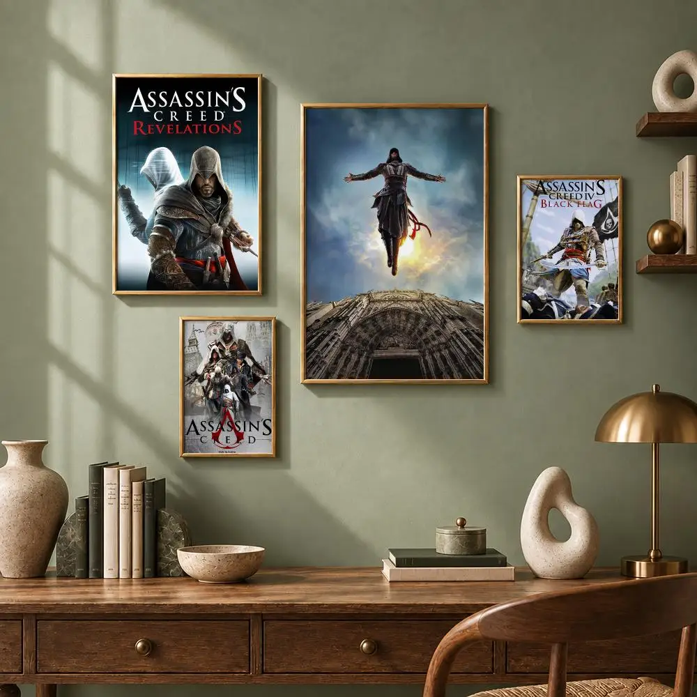 Iconic Game A-Assassin's CreedS Poster HD Self-Adhesive No Residue After Removal Ideal for All Kinds of Wall Decor