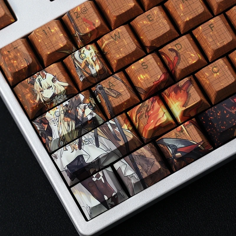 108 Keys PBT Dye Subbed Keycaps Cartoon Anime Gaming Key Caps Cherry Profile Backlit Keycap For Arknights Reed The Flame Shadow