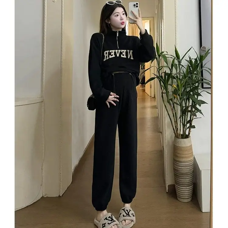 2024 autumn and winter new women's suit fashionable loose sports casual top+casual pants two-piece set