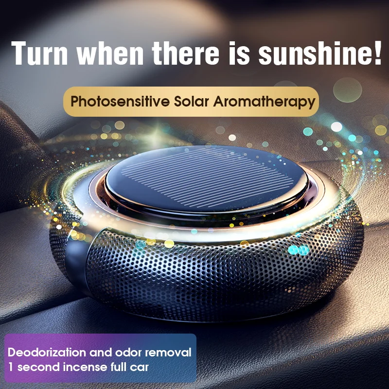 New High-Quality Solar Energy Rotating Aromatherapy Car Air Freshener Perfume Fragrance Aroma Diffuser Decoration Accessories