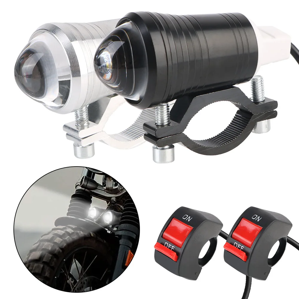 Front Spotlight Strobe Flashing Light LED Fog Lights Strong Spotlight Daytime Running Lights Motorcycle Headlight