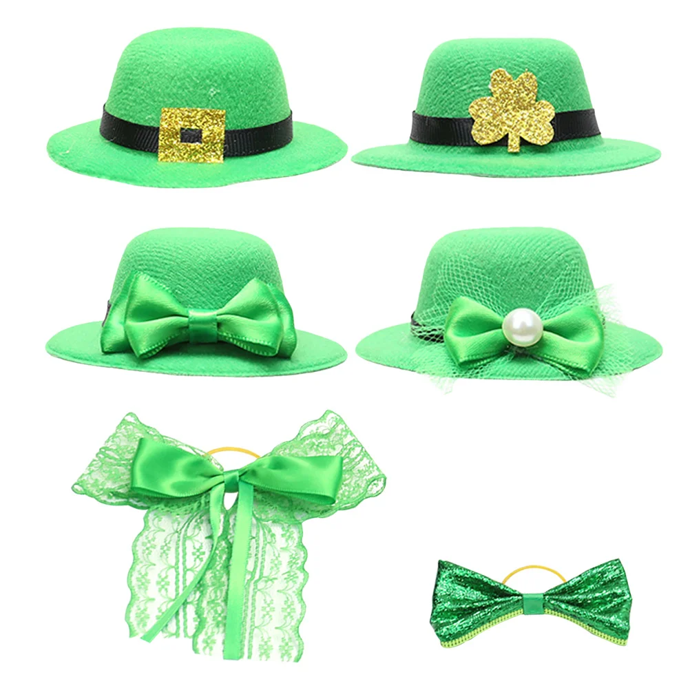 

1Set St. Patrick's Day Wine Bottle Decor Mini Hats Bowknots Festival Party Props Mini Patrick's Day Hats Wine Bottle Decor